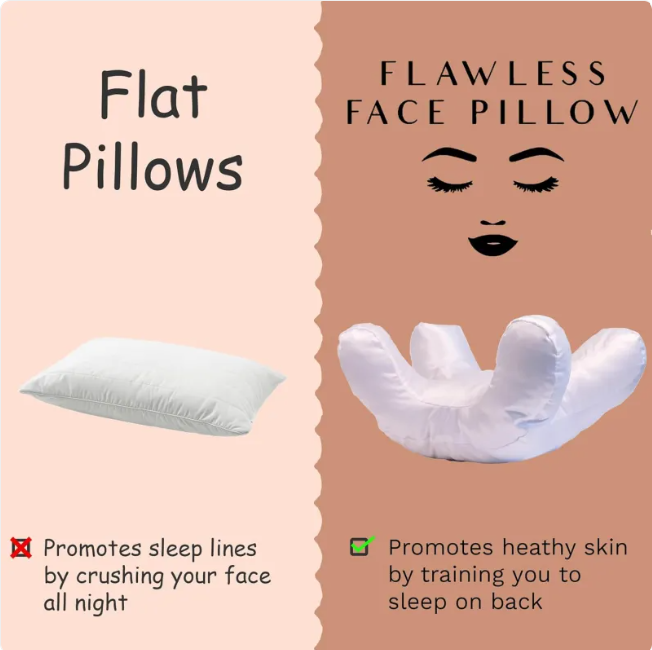 Anti-Wrinkle Beauty Pillow with Cotton Filling - Free Size